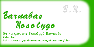 barnabas mosolygo business card